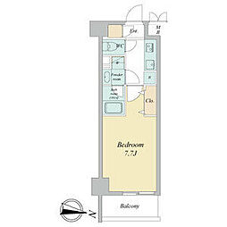 ヴェルデシア名駅南(旧ルネフラッツ名駅南) 2階1Kの間取り