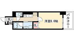 リ ブラン東別院 7階1Kの間取り