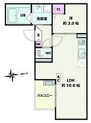 Jack moriyamaI 2階1LDKの間取り