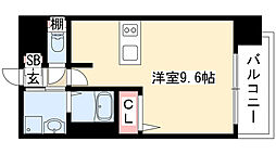 プレサンス久屋大通公園エアリー 2階1Kの間取り
