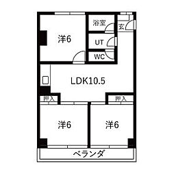 浅井レジデンス 5階3LDKの間取り