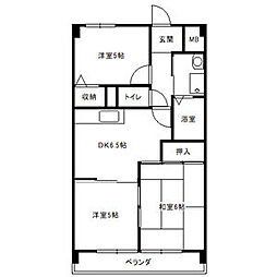 エクセルハイツ尾頭橋 5階3DKの間取り