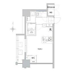 ハーモニーレジデンス名古屋イースト 3階ワンルームの間取り