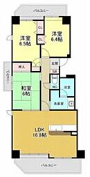 ウェルフォート幸川 9階3LDKの間取り