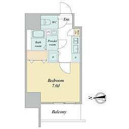 エスプレイス鶴舞ガーデンテラス 9階1Kの間取り