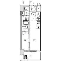S-RESIDENCE烏森aureate(オリート) 1204 12階1LDKの間取り