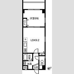 ヴァンクール新栄 3階1LDKの間取り