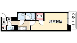 プレサンスジェネ千種内山II 4階1Kの間取り