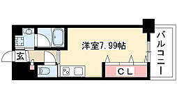 エスポアール泉 4階ワンルームの間取り