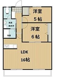 明宝マンション 2階2LDKの間取り