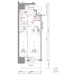 MAXIV名古屋上前津 14階1LDKの間取り