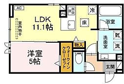 D-ASTRO 1階1LDKの間取り
