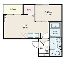 Revive黄金 1階1LDKの間取り