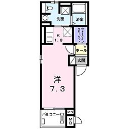 エスポワール 2階ワンルームの間取り