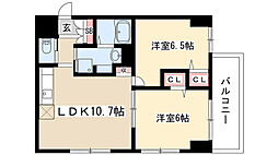 ガーディアン白金 6階2LDKの間取り