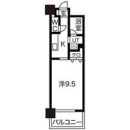 CASTELLO LUSSO 2階1Kの間取り