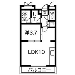 コンフォートシティ 4階1LDKの間取り
