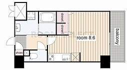 パルティール金山 6階ワンルームの間取り