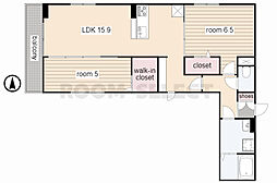 シャルルーズ 2階2LDKの間取り