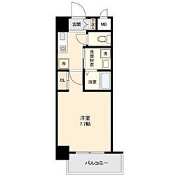 ランドハウス八事 2階1Kの間取り