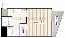 HYマンション 2階1Kの間取り