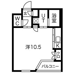 SPACECUBEHONJIN 1Kの間取図画像