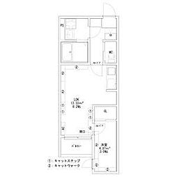 Coco Cat 岩塚 2階1LDKの間取り