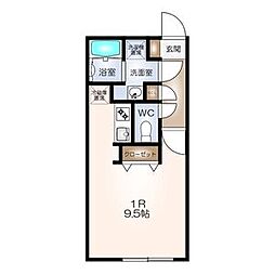 quador名古屋駅 4階ワンルームの間取り