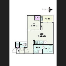 Jack atsutakoshinII 1階1LDKの間取り
