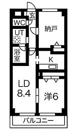 アイルシティSEKO 1階1SLDKの間取り