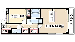 ラピス・ラズリ 3階1LDKの間取り