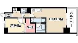 スプリームヒルズ鶴舞 8階1LDKの間取り