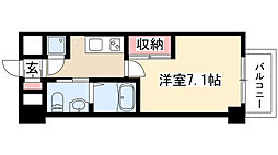 ライブコート千種 13階1Kの間取り
