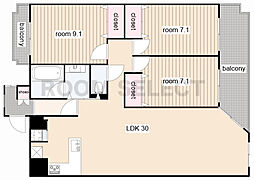 ヒルズ春山 2階3LDKの間取り