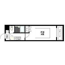 タウンコート児島 4階1Kの間取り