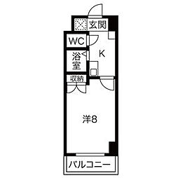 シティライフ名駅 8階1Kの間取り
