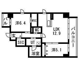 ポルタニグラ大須観音 902 9階2LDKの間取り
