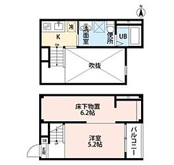 クラリエール　二瀬町(クラリエールフタセチョウ 2階ワンルームの間取り