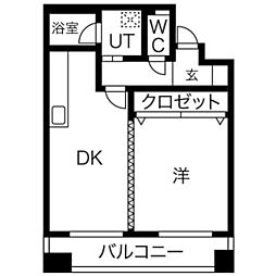 シーズンコート名駅 2階1LDKの間取り