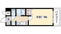 プレサンス栄メディパーク 1Kの間取図画像