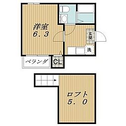 マーベラス本陣 1Kの間取図画像
