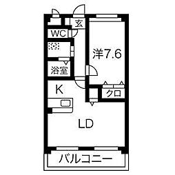 ピースフルムーン 1LDKの間取図画像