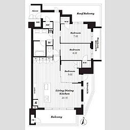サンメゾン千種公園東 3LDKの間取図画像