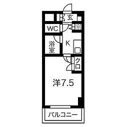 フォーシーズン 1Kの間取図画像