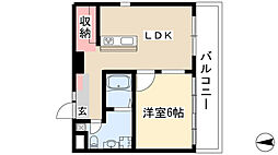 グレース文教台 1LDKの間取図画像