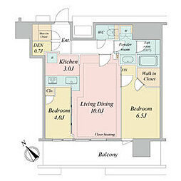 NAGOYAtheTOWER 2LDKの間取図画像