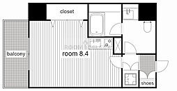 プリヴィアーレ金山 ワンルームの間取図画像