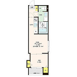 ハーモニーテラス切戸町2 1LDKの間取図画像