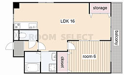 エステートほりかわ 1LDKの間取図画像