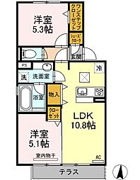 D-roomアドバンス 2LDKの間取図画像
